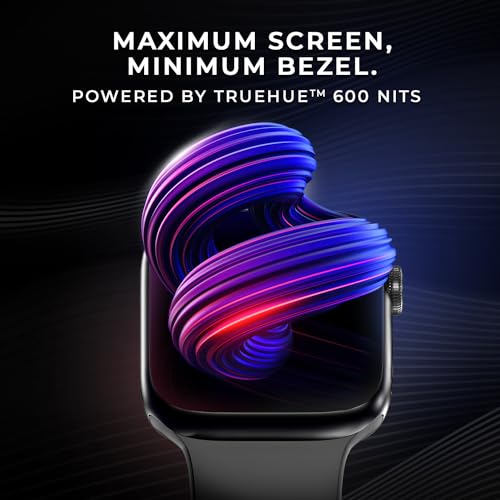 Image of CrossBeats Ignite S3 Max Advanced Dual chip Bluetooth Calling Smart Watch, 1.91 inch 3D Curved UHD Display, 200+ smartwatch Faces, in-Built Game, 10 Days Battery Life, Spo2 & Heart Rate Monitoring-Black