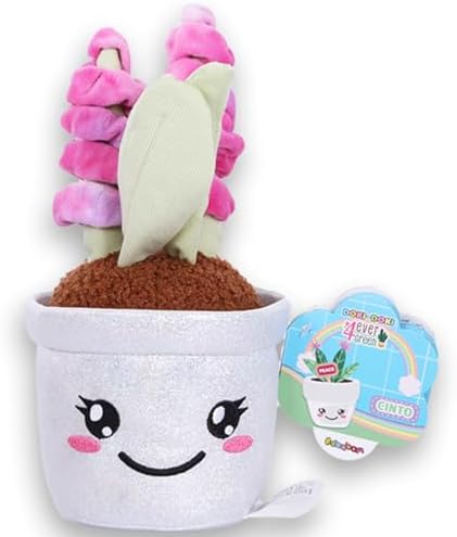 #sbabam Doki Doki 4Ever Green Maxi Hyacinth Decorative Plush Vase with Artificial Plant, 26 cm, Kawaii Design with Peace Patch, Age 0+ image 3