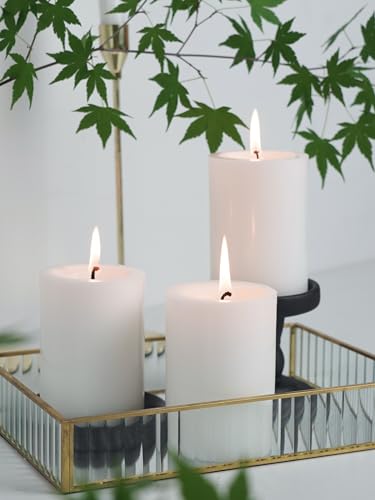 Makalone FU-2.8*4WPC-3PCS White Pillar Candles Set Of 3-2.8 Inch X 4 Inch Unscented Pillar Candles Bulk- thumb #4