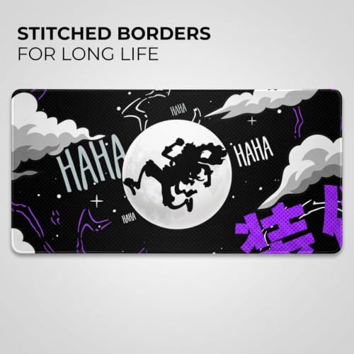 Image of Anime Style Extended Desk Mat 458 x 915 mm| Large Mouse Pad with Stitched Edges | 3mm Thick Desk Pad with Anti-Slip Rubber Base | Smooth Surface for Office, Work & Gaming