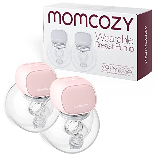 Image of Momcozy S9 Pro Hands Free Wearable Breast Pump of Longest Battery Life & LED Display with 2 Modes & 9 Levels, Double Portable Electric - 24mm, 2 Pack Pink