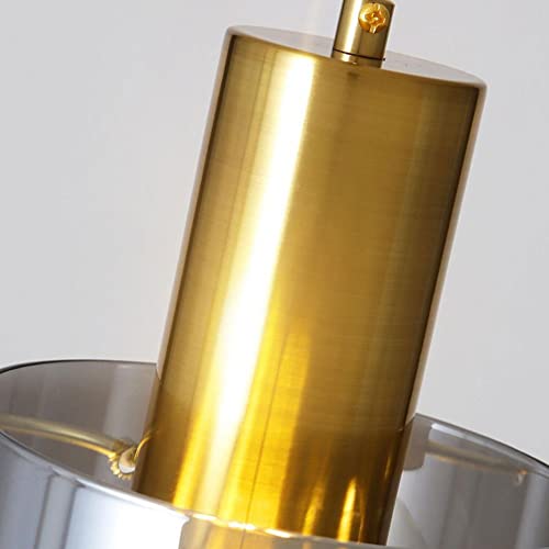 Luz colgante retro minimalista E27 de vidrio gris para iluminación de dormitorio 2