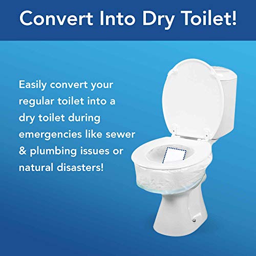 Image of Carebag Toilet Bowl Liners With Absorbent Pad - 20 Count Leak Resistant Medical-Grade Liners -Fits Any Indoor & Outdoor Toilet - Eliminates Odors- Disposable Toilet Bags - By Cleanis
