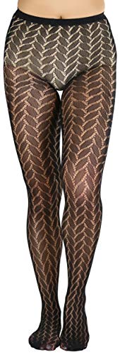 Image of ToBeInStyle Women's Vintage Art Deco Chevron Ornate Design Tights Pantyhose