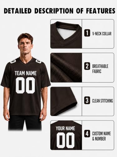 Image of Custom Replica Football Jersey with Name Number Logo