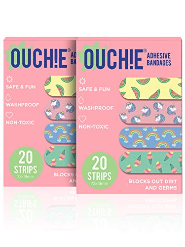Image of Ouchie Non-Toxic Printed Bandages Double Combo (40 Pack) - Pink