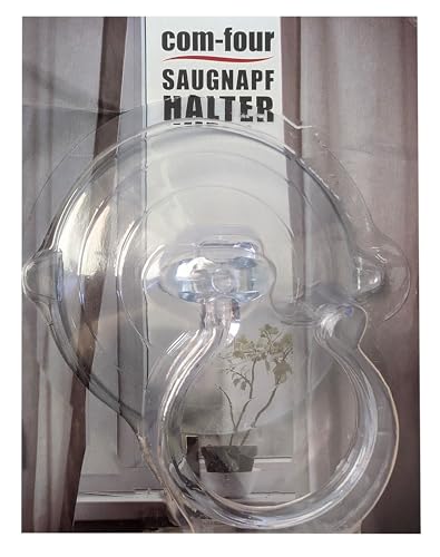 com-four® Wreath Hanger XL - Autumn Decoration Hanger for Glass, Windows and Front Doors - Large Suction Cup Hook for Halloween Decoration Figures - 5 kg Holding Power (1 Hook - XL - Transparent) - Image 10