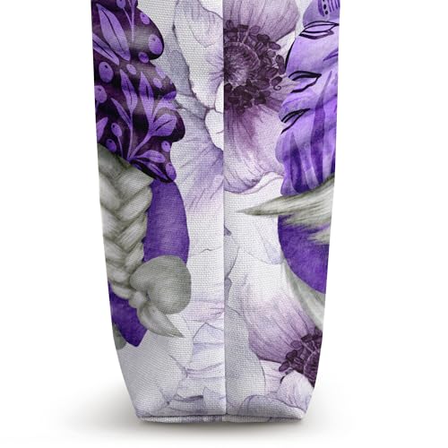 Bolsa Tote Estética Floral con Anémonas Lavanda miniatura 3