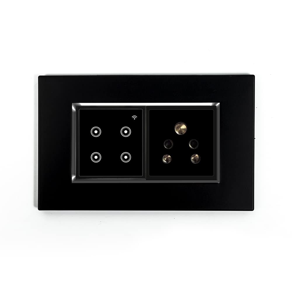 L&G 4M WiFi Smart Switch Board | 3 Smart Switch Control, 1 Socket (Size: 4M- 146 x 90 x 45mm) (Black)-image-18