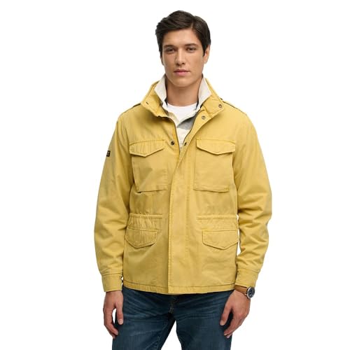 SUPERDRY Cotton M65 Jacket Abrigo, Washed Yellow, XL Unisex Adulto