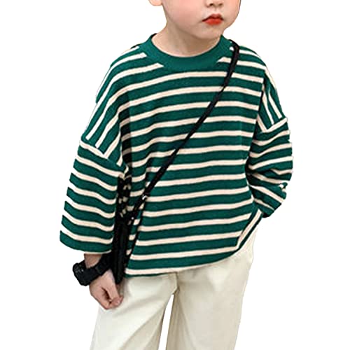 Moletom de Manga Comprida, Solto, Macio, Elegante, Respirável, Casual, Listrado, para Atividades Ao