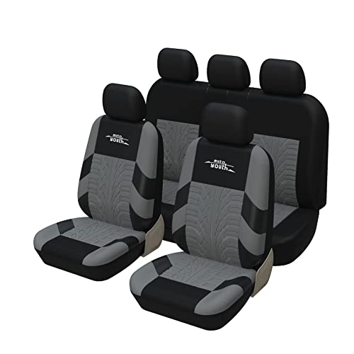 AUTOYOUTH Juego Completo de Fundas para Asiento de Coche, Fundas Asientos Delanteros Coche Universales, Protectores de Asiento de Coche, Color Gris Cover