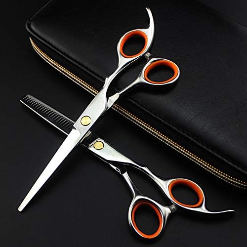 6 Inch Professional Hair Cutting Scissors Set - 440C Stainless Steel Barber Hairdressing Shears for Thinning and Styling
