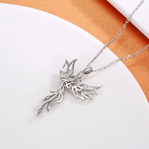 925 Sterling Silver Rising Phoenix Necklace Pendant Rise from the Ashes Jewelry Gifts for Women Christmas Birthday4