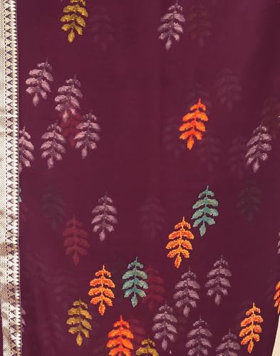 Image of SIRIL Women's Chiffon Printed Saree With Unstitched Blouse Piece