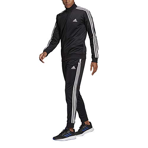 adidas Men's ESSENTIALS TRACKSUIT SUITS, black/white, M