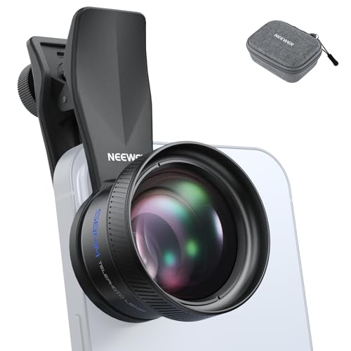 NEEWER LS-71 Téléobjectif 58 mm avec Clip fileté 17 mm pour Appareil Photo de téléphone, 6 éléments en 5 Groupes, grossissement x2, Compatible avec iPhone, Android, Samsung pour Photographie de