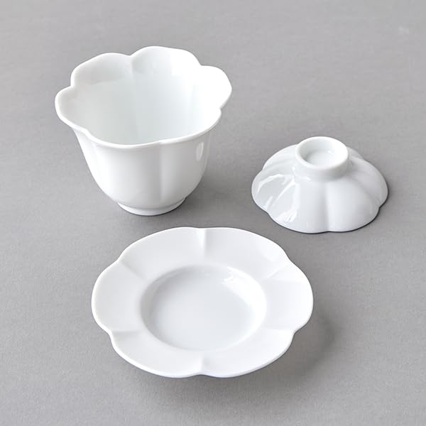 栗原はるみ 輪花 ティータイム 蓋付カップ＆ソーサー 4客セット 美品 茶碗蒸し Amazon | 栗原はるみ 輪花ティータイム フタ付カップ&ソーサー | share