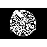 アオリイカ ステッカー 釣り リアルな躍動感 屋外耐候 防水 タテ×ヨコ14ｃｍ (白)