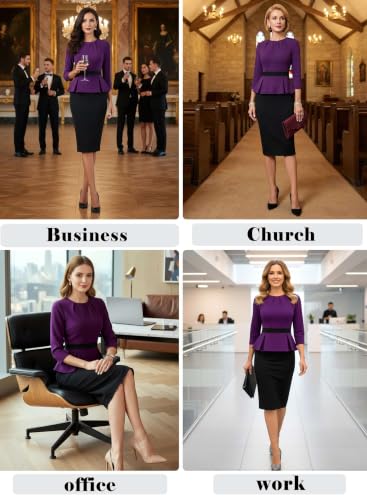 Image of VFSHOW Womens Peplum Work Business Office Church Bodycon Sheath Dress