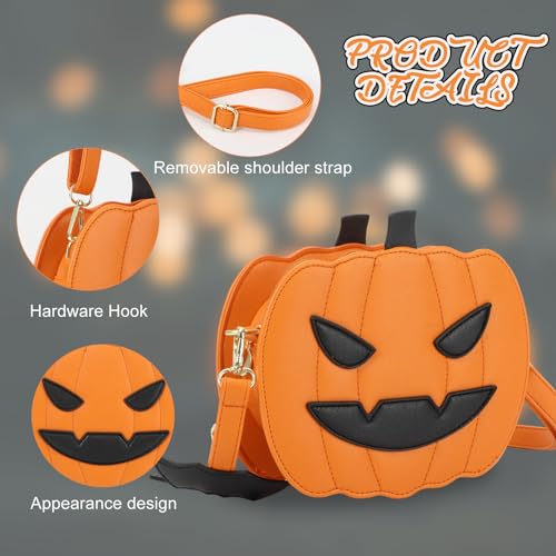 Novelty pumpkin wallet, Halloween pumpkin messenger bag, scary Halloween funny wallet handbag3