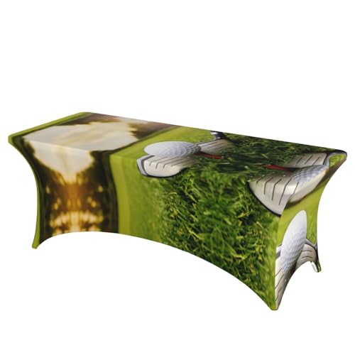 Nappe de table extensible 1,8m en élasthanne imprimé golf pour banquet - 2