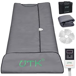 UTK Infrared Sauna Blanket, Portable Sauna for Home SPA, Fast Sweat & None Smell Infrared Sauna to Relax & Detox Your Body and Mind, (71″*71″) Full-Size Home Sauna with 50 Plastic Wraps