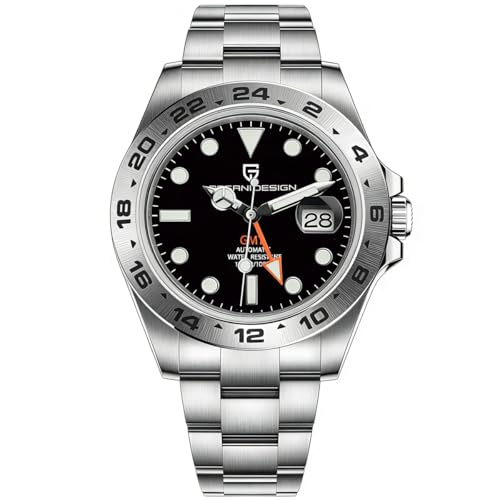 Pagani Design Men's Watches GMT Automatic Mechanical 40mm Sport Dive Waterproof Stainless Steel Sapphire Glass Wrist Watch