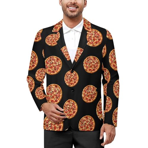 Pizza Lover Men's Suit Jacket 2 Button Lapel Blazers Business Coat Tuxedo for Wedding Dinner