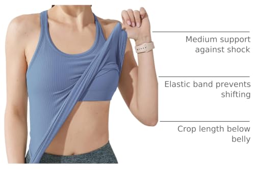 Image of sphinx cat Womens Ribbed Workout Crop Tops with Built in Bra Yoga Racerback Tank Top Slim Fit