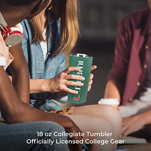 Vaso de acero inoxidable Campus Colors de 18 oz verde Miami Hurricanes 7