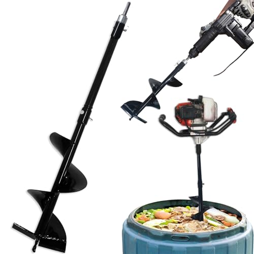 Compost Stirring Tool Compost Turning Bar 26.7in,Compost Turner and Mixing Tool for Outdoor Compost Tumbler Bins, Mixer Attachment with Adapter, Compost Aerator Tool