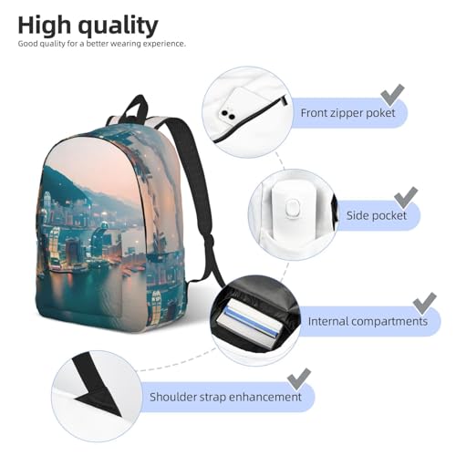 Sac à dos de transport imprimé Hong Kong pour le week-end