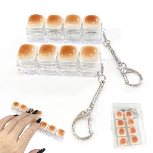 2 Pack Caramel Bread Keyboard Fidget Toy – Crisp Sound,Stress