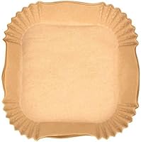 Vista 10 de Revestimientos de papel desechables de 6.30 pulgadas, 50 piezas antiadherentes para freidora de aire, resistente al aceite, impermeable, papel