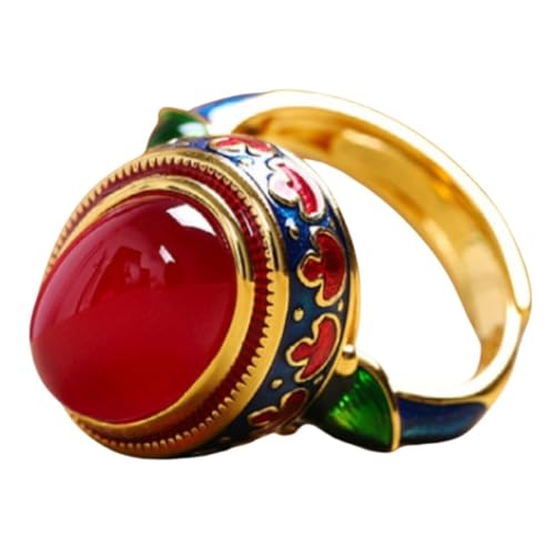 Anel Ajustável Pedra do Fogo Cornalina Feminino - Calor, Paixão e Positividade + Bolsa de Veludo