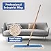 Matthew Cleaning 36'' Industrial Strength Cotton Dust Mop Refill Washable Replacement Heads for Residential & Commercial Use Fit Standard Dust Mop Frames, Hardwood, Concrete Floors Blue&White 3 Pack