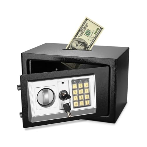 Flexzion Elektronischer Tresor mit Fallschlitz, Posting-Öffnung, digitales Tastatur, Zahlenschloss, Sicherheitsschrank für Zuhause, Büro, Geld, Dokumente, Waffe, Bargeld, Kasse, Hotel, 30,5 x 20,3 x