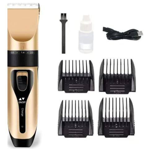 Aparador de Pêlos para Cães, Kit Profissional com 4 Pentes, Alimentado por Cabo Premium