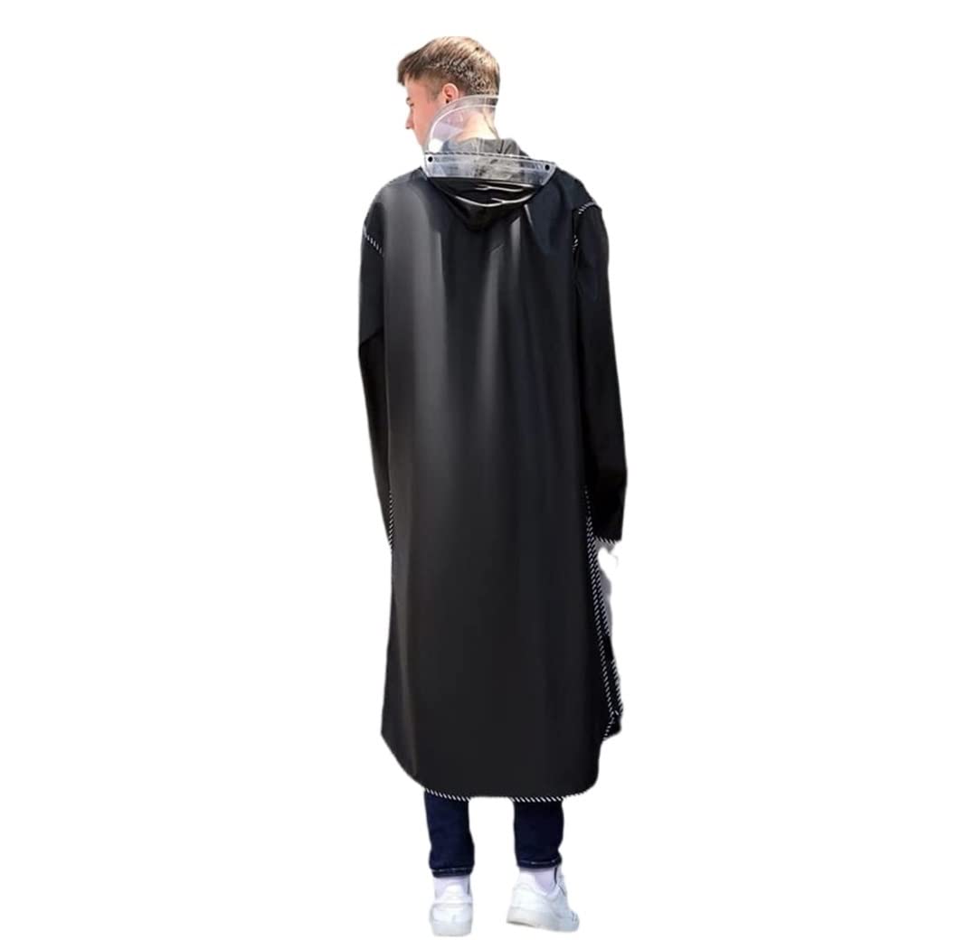 Poncho Impermeabile Poncho con Cappuccio da Uomo con Cerniera, Abbigliamento Antipioggia per Moto, Poncho da Escursionismo, Giacca Antipioggia Ambientale Attrezzatura da Pioggia(XXL)