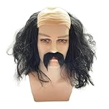 Perücken Cosplay Glatze Haarige Kopfbedeckung Glatzkopf für Rollenspiele Kostümpartys Lustiger Hutverkäufer Perücken Themenhut Cosplay Haarteil