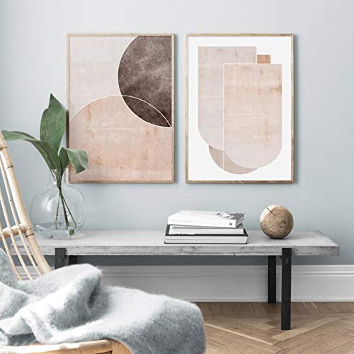 Art mural abstrait géométrique idéal pour créer un salon minimaliste et cocooning