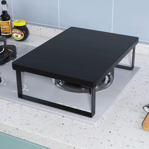 ガスコンロカバー コンロ カバー レンジカバー 調理台 保護作業台 お手入れが簡単 電磁調理器ラック カバー キッチン用品 調理器専用台 省スペース 電磁調理器カバー コンロ ストーブの棚 保護カバー (黒板と黒いフレーム,30*40*8.5cm)