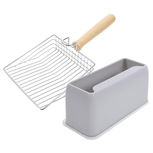 SEWACC 1 セット 猫砂シャベル ペレット 子猫のおもちゃ 猫砂ライナー 猫の自動給餌器 猫ライナー 猫箱 スクラッチャー 置き場 パズル ゴミすくい 役職 非 Abs Dark Grey