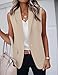 IDEALSANXUN Vest for Women 2025 Fashion Dressy Sleeveless Blazer Spring Summer Vest Tops Business Casual Outfits Office Work Clothes, Khaki, L