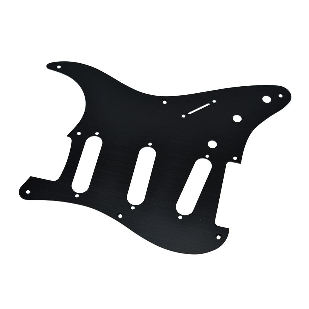 KAISH 8 Hole Metal Aluminum Anodized Vintage Style ST/Strat SSS Pickguard Guitar Pick Guard Scratch Plate for USA/Mexico Stratocaster/Strat Black - Image 3