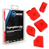 KISTEK® Silikon Fugenglätter Set [5-teilig] - 5 Verschiedene Silikon Abzieher zum Glätten von Acryl- & Silikonfugen inkl. Ratgeber für perfekte Fugen