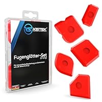 KISTEK® Silikon Fugenglätter Set [5-teilig] - 5 Verschiedene Silikon Abzieher zum Glätten von Acryl- & Silikonfugen inkl. Ratgeber für perfekte Fugen