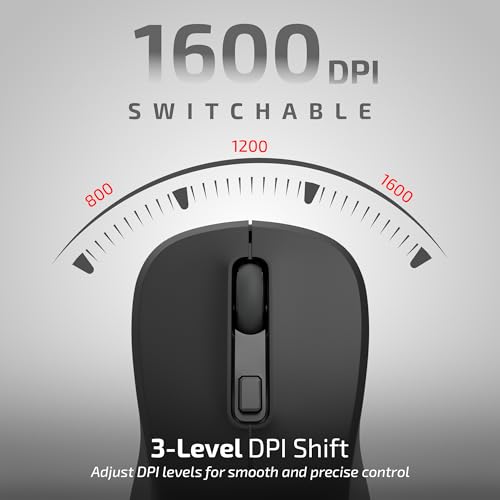 Image of iBall GLIDR S290 Wireless Mouse, Dual Mode 2.4GHz + BT, Up to 1600 DPI, 4 Buttons, Type-C Rechargeable Battery, Ambidextrous Design, Auto Sleep, High Precision Tracking (Black)