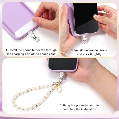 1 Set Beaded Phone Wrist Strap, Initial Phone Charms Detachable Letter B - Photo 130 sur 176